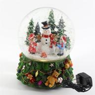 🎶 aobaks 8.25" h 150mm 8 music song, playing snowflakes, led light, 6/18 timer, santa claus christmas water snow globe gift home decoration (green): enchanting musical snow globe with led light for holiday home décor logo