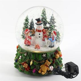 img 4 attached to 🎶 Aobaks 8.25" H 150mm 8 Music Song, Playing Snowflakes, Led Light, 6/18 Timer, Santa Claus Christmas Water Snow Globe Gift Home Decoration (Green): Enchanting Musical Snow Globe with LED Light for Holiday Home Décor
