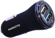 🔌 magnitto fast car charger adapter 5.4a 30w output dual usb port - compatible with samsung galaxy s9 s8 s7, iphone x 8 7, ipad pro and more! logo