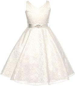 img 4 attached to 👗 DressForLess Girls' Lovely V Neck Flower Dress in Dresses - Clothing