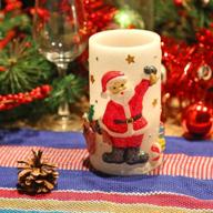 🎅 enhance your christmas décor with giveu santa claus flameless led timer candle – 6-inch battery operated логотип