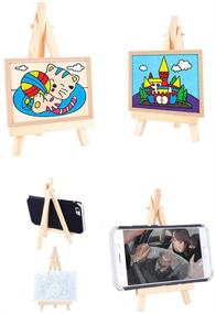 img 2 attached to 🪑 Vpang 10 Pcs Wooden Easel: Mini Natural Wood Display Stand for Crafts, Business Cards & Photos