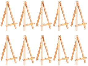 img 4 attached to 🪑 Vpang 10 Pcs Wooden Easel: Mini Natural Wood Display Stand for Crafts, Business Cards & Photos