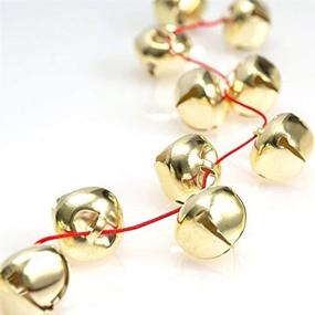 img 3 attached to 50 Pack 1 Inch Gold Jingle Bells for Christmas 🔔 Craft Decoration - Festive Bundle with 30m Red Cord & 12 Bowknots