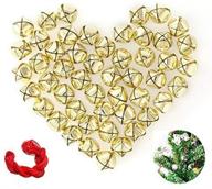 50 pack 1 inch gold jingle bells for christmas 🔔 craft decoration - festive bundle with 30m red cord & 12 bowknots logo