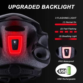 img 2 attached to 🔦 KINGLEAD Bike Helmet with LED USB Rechargeable Back Light: Detachable Goggles, Sun Visor, and Portable Bag