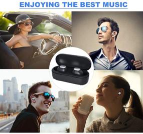 img 2 attached to 🎧 Премиум Bluetooth наушники: HiFi бас стерео, шумоподавление, водонепроницаемость IPX5, настоящие беспроводные наушники TWS с зарядным футляром - идеально подходят для спорта, в автомобиле и в пути!