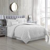 🛏️ modern threads kallan seersucker king comforter set - 5-piece, elegant white design logo