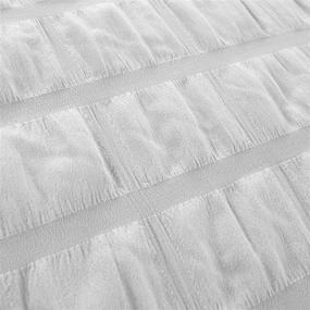 img 1 attached to 🛏️ Modern Threads Kallan Seersucker King Comforter Set - 5-Piece, Elegant White Design