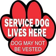 🐾 service dog lives here vinyl sticker - stickertalk, 4" x 4 logo