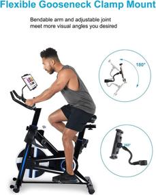 img 2 attached to 📱 Flexible Gooseneck Tablet Mount for Exercise Equipment - Compatible with iPad Pro / Air / Mini, Galaxy Tabs, and More 4-11" Cell Phones and Tablets