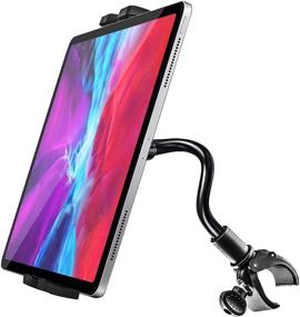 img 4 attached to 📱 Flexible Gooseneck Tablet Mount for Exercise Equipment - Compatible with iPad Pro / Air / Mini, Galaxy Tabs, and More 4-11" Cell Phones and Tablets