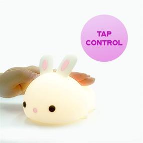 img 1 attached to 🐰 Cute Squishy Bunny Night Light - Silicone Rabbit Bunnies Pets Nursery with Color-Changing LED Decor Sleep Lamp. Features Touch Sensor and Remote Control. Ideal for Kids, Children, Toddlers, Babies, and Girls.