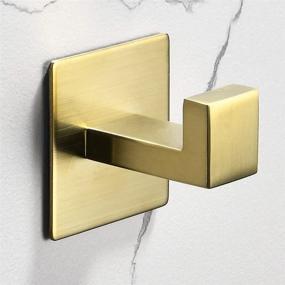 img 2 attached to 🧲 Wolibeer Gold Self Adhesive Coat Hooks - No Drilling, Stick-On Towel Hooks for Doors, Robe Hooks for Bathroom and Kitchen - 2 Pack