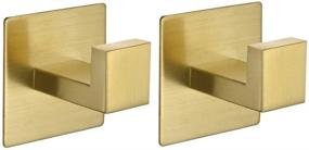 img 4 attached to 🧲 Wolibeer Gold Self Adhesive Coat Hooks - No Drilling, Stick-On Towel Hooks for Doors, Robe Hooks for Bathroom and Kitchen - 2 Pack