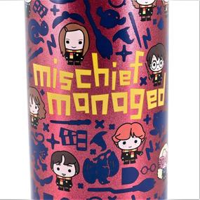 img 1 attached to 🧙 Harry Potter Mischief Managed Stainless Steel Water Bottle - Chibi Character Design - Insulated, Wide Mouth Lid - 550ml Capacity