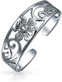 img 4 attached to Adjustable Filigree Flower Silver Rings
