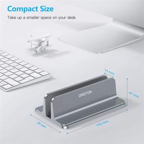 img 3 attached to 📚 OMOTON Vertical Laptop Stand Holder - Adjustable Aluminum MacBook Stand, Fits MacBook, Surface, Chromebook, Gaming Laptops (Up to 17.3 inches)