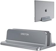 📚 omoton vertical laptop stand holder - adjustable aluminum macbook stand, fits macbook, surface, chromebook, gaming laptops (up to 17.3 inches) logo