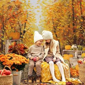 img 3 attached to Capture the Magic of Autumn: Allenjoy 7x5ft Autumn Forest Scenery Photography Backdrop for Thanksgiving, Golden Fall Barn, Pumpkin Harvest - Ideal for Watercolor Nature, Maple Leaves, Baby Kids Portrait, Party Banner - Photo Studio Props