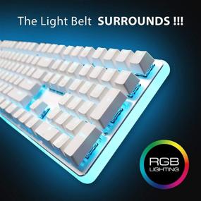 img 3 attached to 🔲 RK ROYAL KLUDGE RK918 Mechanical Gaming Keyboard - RGB Backlit, Full Size 108 Key Anti-Ghosting, Brown Switch, Large LED Side Lamp, White