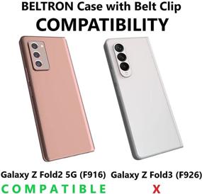 img 3 attached to 📱 BELTRON Case with Clip for Galaxy Z Fold2 5G - Rose: Snap-On Protective Cover with Rotating Belt Holster Combo and Kickstand for Samsung Galaxy Z Fold 2 2020 (SM-F916) - NOT Compatible with ZFold 3