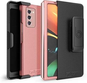 img 4 attached to 📱 BELTRON Case with Clip for Galaxy Z Fold2 5G - Rose: Snap-On Protective Cover with Rotating Belt Holster Combo and Kickstand for Samsung Galaxy Z Fold 2 2020 (SM-F916) - NOT Compatible with ZFold 3