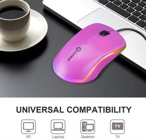 img 1 attached to 🖱️ Coolerplus FC112 USB Optical Wired Computer Mouse - Easy Click for Office and Home, 1000DPI, Premium & Portable - Windows PC, Laptop, Desktop, Notebook Compatible (Orchid Purple)