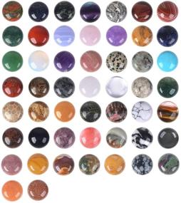 img 2 attached to 💎 Wholesale Lot of 24pcs Multi-Color 20mm Gemstone Round Cab Cabochons for Exceptional Jewelry Making