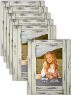 🖼️ impressively charming icona bay 5x7 picture frames - creamery white (6 pack), rustic set of natural wood frames from the cottage collection logo