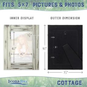 img 2 attached to 🖼️ Impressively Charming Icona Bay 5x7 Picture Frames - Creamery White (6 Pack), Rustic Set of Natural Wood Frames from the Cottage Collection