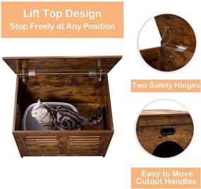 img 1 attached to 🐱 DINZI LVJ Litter Box Furniture: Flip Top Hidden Cat Washroom with Louvered Window - Rustic Brown