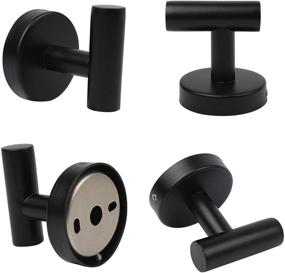 img 2 attached to Matte Black Robe Hook 304 Stainless Steel Heavy Duty Door Hanger - Versatile Towel/Clothes Hooks for Bathroom, Bedroom, Kitchen, and More (3 Pack)