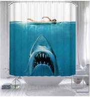 🚿 transform your bathroom with a stunning ocean-themed shark whale shower curtain - waterproof, decorative, simple, stylish - complete with 12 hooks! (71x71 inches) logo