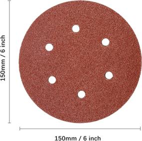 img 3 attached to 🪡 High-Quality TUZAZO 100Pcs Hook and Loop Sanding Discs - 6-Inch 6-Hole Assorted Grits Sandpaper for Random Orbital Sander