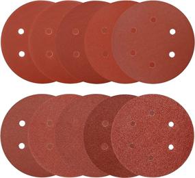 img 4 attached to 🪡 High-Quality TUZAZO 100Pcs Hook and Loop Sanding Discs - 6-Inch 6-Hole Assorted Grits Sandpaper for Random Orbital Sander