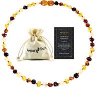 certified natural baltic amber unisex necklace - 13 inch length logo