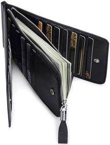 img 1 attached to 💼 Huztencor Black Fiber Billfold Checkbook: Sleek and Stylish Wallet Accessory