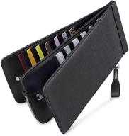 💼 huztencor black fiber billfold checkbook: sleek and stylish wallet accessory logo