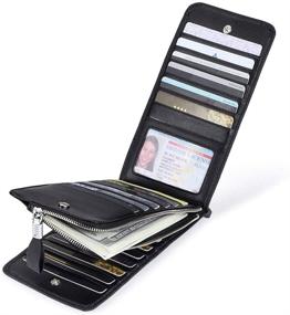 img 2 attached to 💼 Huztencor Black Fiber Billfold Checkbook: Sleek and Stylish Wallet Accessory