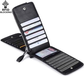 img 3 attached to 💼 Huztencor Black Fiber Billfold Checkbook: Sleek and Stylish Wallet Accessory