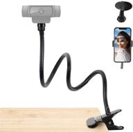 📷 27-inch desk webcam stand - camera mount with camera arm/metal clamp/universal phone/microphone holder for logitech c930,c930e,c922,c925e,c920,brio 4k, cell phones - enhanced seo logo