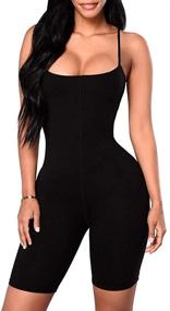 img 4 attached to YMDUCH Women's Sleeveless Bodycon Club Short Jumpsuit - Sexy One Piece Tank Top