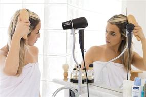 img 1 attached to Hands-Free Hair Dryer Stand: Skywin Clamp Mount Holder with 360° Swivel - Premium White Soft Touch Silicon