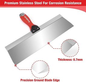 img 1 attached to 🔨 Goldblatt 5-Piece Stainless Steel Taping Knives - Soft Grip Handle with Hammer End - 6'', 8'', 10'', 12'', 14'' - Ideal for Drywall Joint Taping, Finishing, and Patching