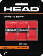 🎾 enhance your grip with head xtreme soft racquet overgrip - tennis racket grip tape - 3-pack, red logo