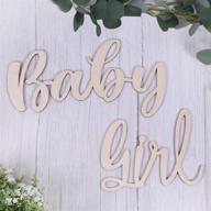 🎀 qifu wood baby girl sign party banner - ideal for baby shower decor, birthday party, gender reveal backdrop, wall decor (baby girl) logo