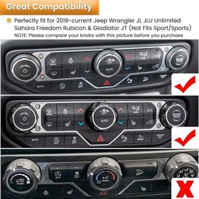 img 3 attached to 🚗 Enhance Your Jeep's Interior with Black Aluminum Alloy Air Conditioner Switch Knob Cover: 3PCS Set for 2018-2021 Jeep Wrangler JL JLU Gladiator JT