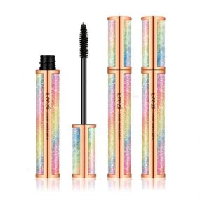 img 4 attached to 💦 Waterproof 4D Silk Fiber Lash Mascara - Thick, Long-lasting, Smudge-proof, Natural 4D Fiber Mascara - Curling, Lengthening, All Day Exquisitely - Extra Long 4D Mascara Black (Pack of 2)