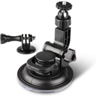 📸 hsu suction cup mount for gopro hero 10 9 8 7 6 5 4 dji osmo action camera: versatile car window holder with 1/4-20 ball joint thread, ideal for boats, vehicles, and windshields! logo